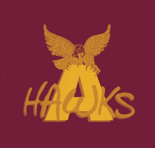 Maroon Long Sleeve T-Shirt with Gold Logo shirt design - zoomed