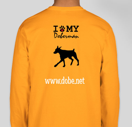 T-shirt fundraiser to help save Dobermans in the Metropolitian Washington DC area and parts of West Fundraiser - unisex shirt design - back