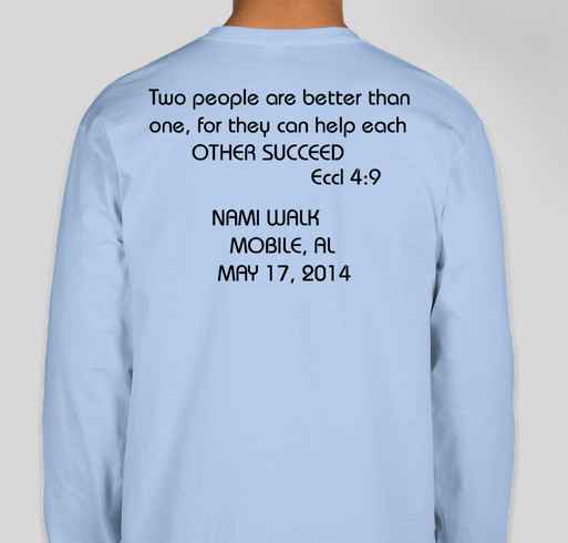 NAMI 5K WALK 2014 Fundraiser - unisex shirt design - back