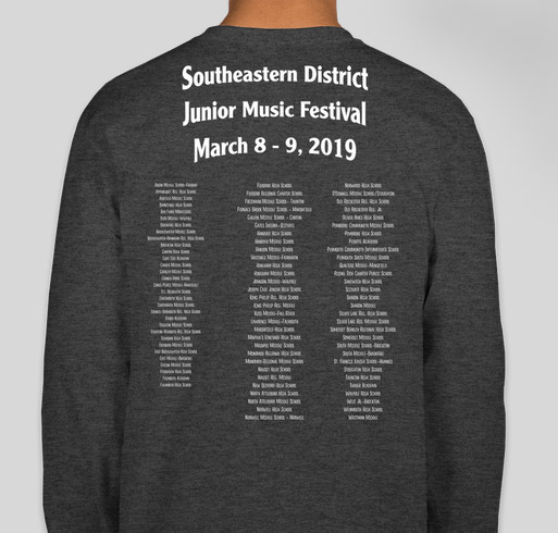 SE Junior District Tee Shirts Fundraiser - unisex shirt design - back