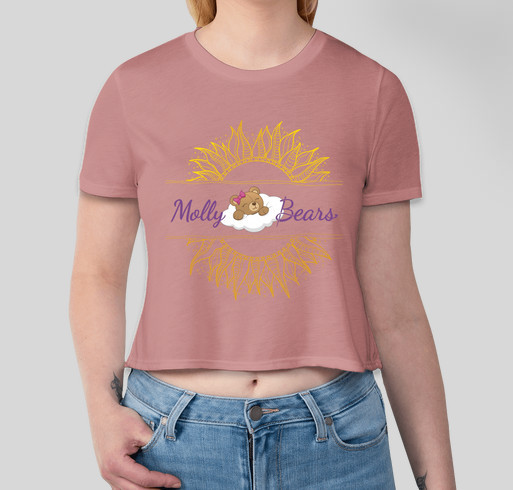 Molly Bears - Boho Style Crop with Sunflower Fundraiser - unisex shirt design - front