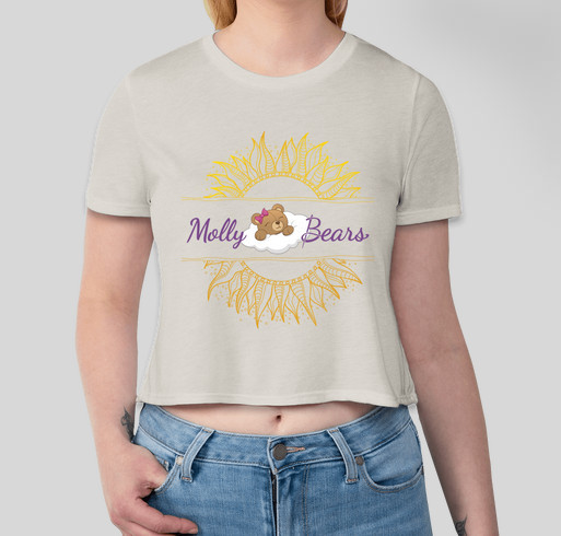 Molly Bears - Boho Style Crop with Sunflower Fundraiser - unisex shirt design - front