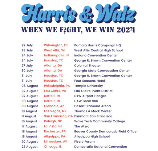Harris and Walz Fundraising Campaign shirt design - zoomed