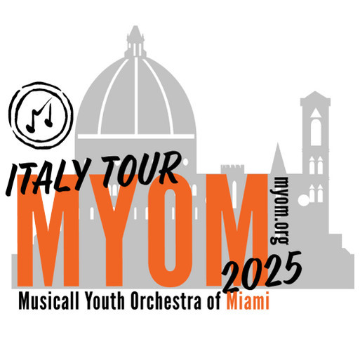 MYOM Italy Tour 2025 shirt design - zoomed