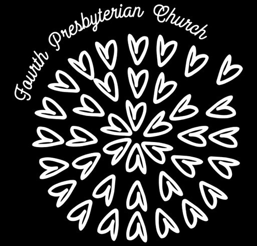 Fourth Fest - white hearts shirt design - zoomed