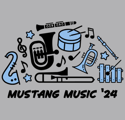 Mustang Music Apparel shirt design - zoomed