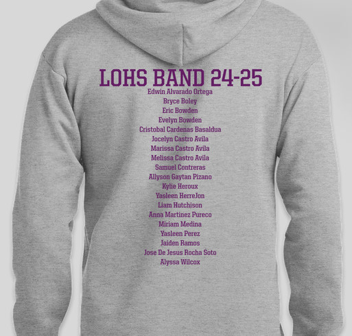 LOHS Music Apparel Fundraiser - unisex shirt design - back