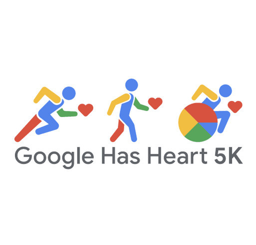 Google has Heart 5k shirt design - zoomed