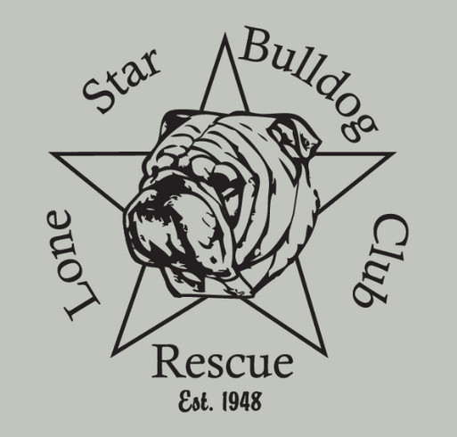 Lone Star Bulldog Club Rescue Valentine's Day fundraiser shirt design - zoomed