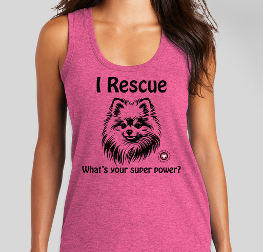 What's Your Superpower? I Rescue Poms Fundraiser - unisex shirt design - front