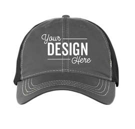 Pacific Headwear Vintage Snapback Trucker Hat - Color: Charcoal / Black / Charcoal