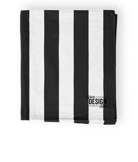 Port Authority Midweight Embroidered Cabana Stripe Beach Towel - Color: Black