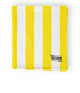 Port Authority Midweight Embroidered Cabana Stripe Beach Towel - Color: Sunflower Yellow