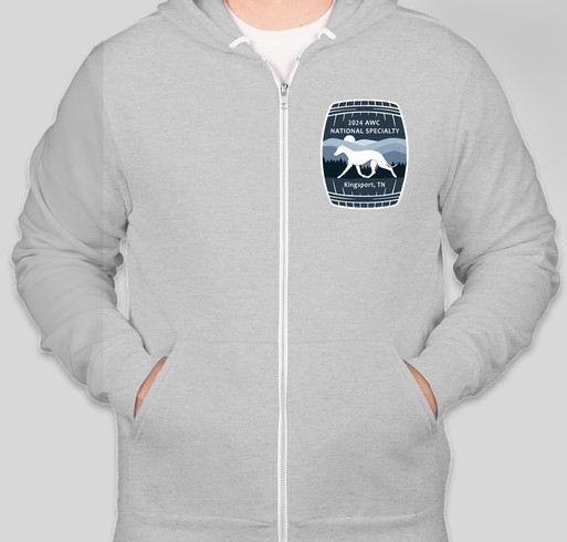 Embroidered full zip hoodie Fundraiser - unisex shirt design - front