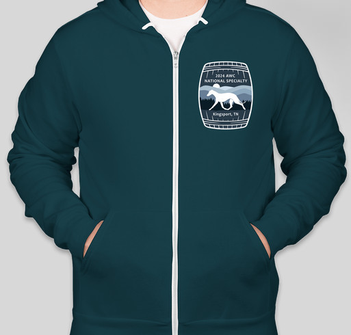 Embroidered full zip hoodie Fundraiser - unisex shirt design - front