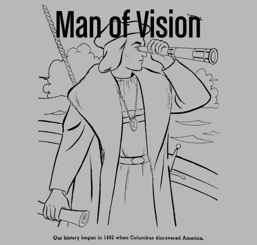 Columbus 20 oz "Man of Vision" Stainless Steel Travel Mug shirt design - zoomed