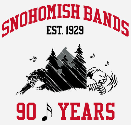 Snohomish High School Band 90th Anniversary shirt design - zoomed