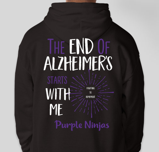 2019 Brookdale Purple Ninjas Alzheimer's Walk Team Shirts Fundraiser - unisex shirt design - back