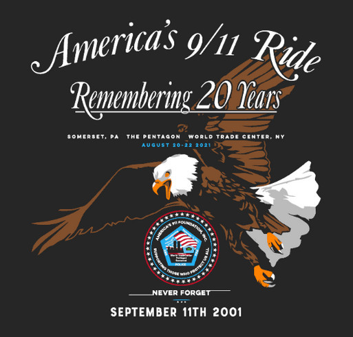 This is the official America's 911 Ride T Shirt shirt design - zoomed