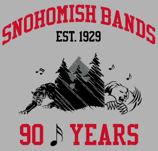 Snohomish High School Band 90th Anniversary shirt design - zoomed