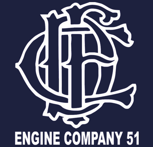 Chicago Engine 51 Green or Navy Apparel shirt design - zoomed