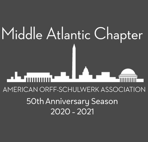 50th Anniversary Shirts for the Middle Atlantic Chapter of the American Orff-Schulwerk Association shirt design - zoomed