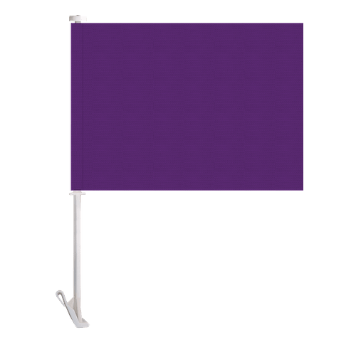 Full Color 15" x 11.5" Single Sided Car Flag in Team Purple