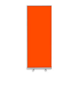 Full Color 31.5" x 83.5" Economy Retractable Banner Kit - Color: Orange / Silver