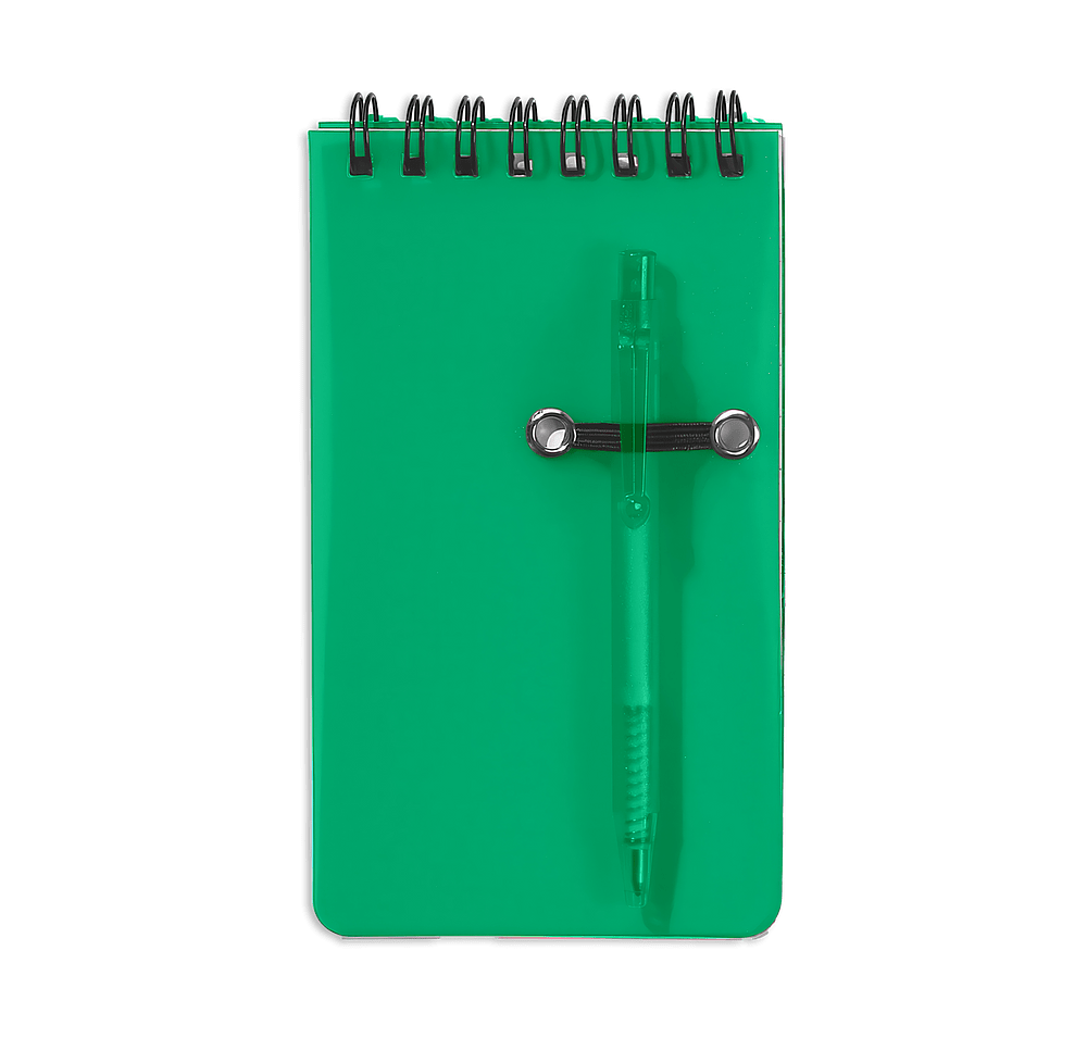Hard Cover Spiral Pocket Notebook with Pen-default