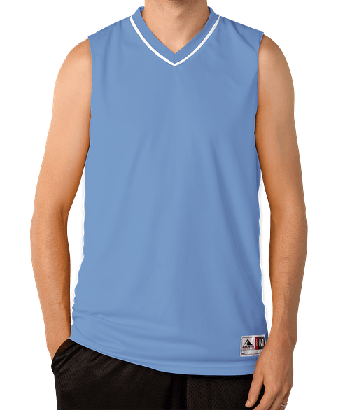Augusta Reversible Basketball Jersey in Columbia Blue/White