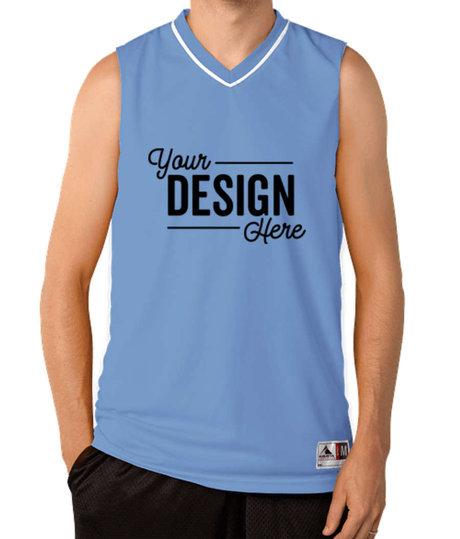 Augusta Reversible Basketball Jersey in Columbia Blue/White