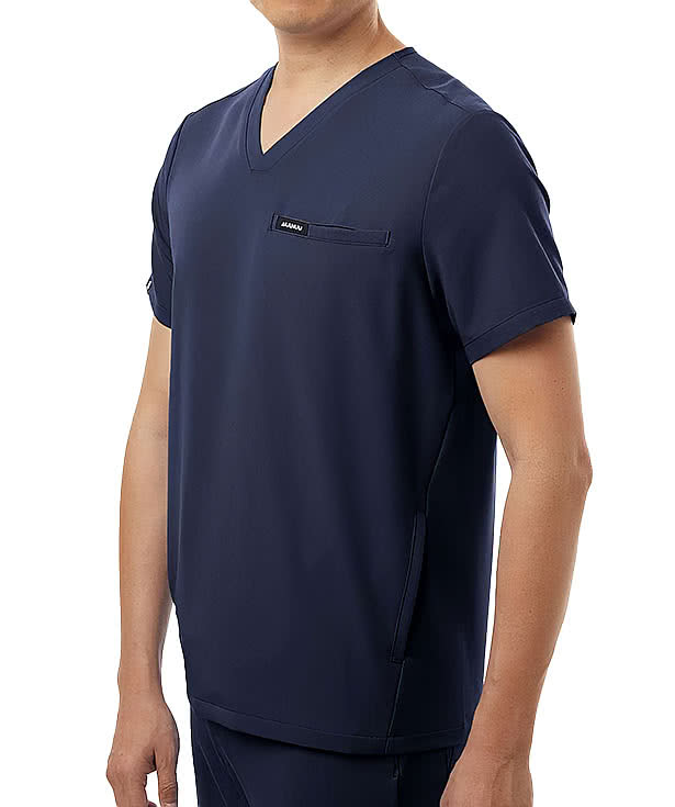 Jaanuu Platt Three-Pocket V-Neck Scrub Top - Embroidered