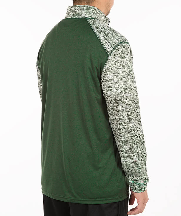 Badger Contrast Melange Quarter Zip Performance Shirt