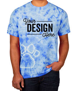 Dyenomite Paw Print Tie-Dye T-shirt - Color: Royal