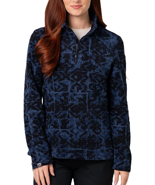 Storm Creek Women’s Fireside Recycled Printed Microfleece Quarter-Zip