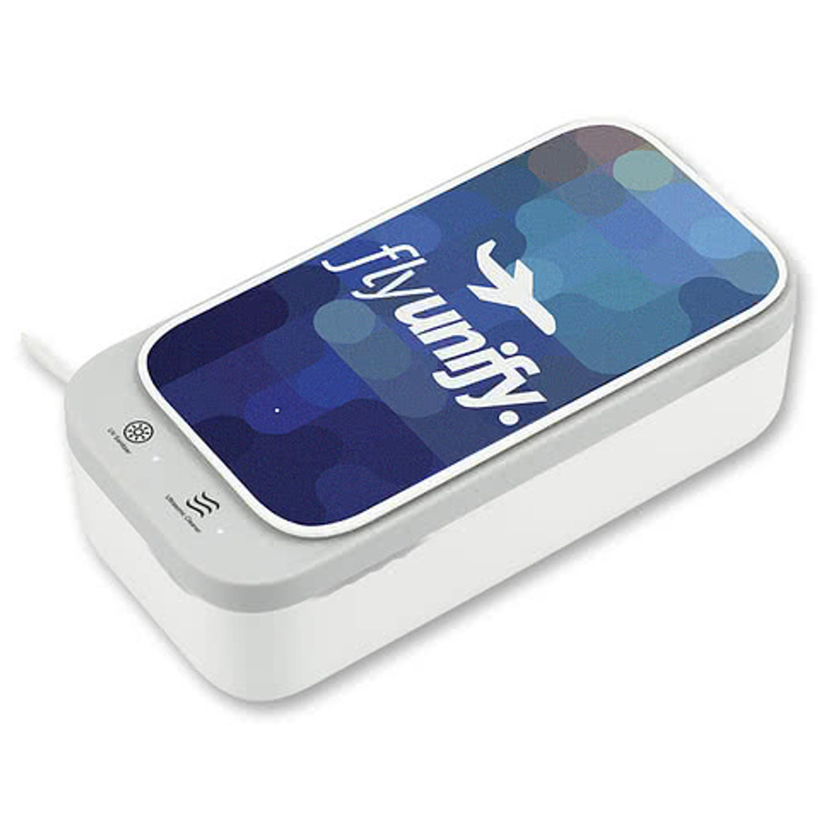 Ultrasonic Cleaner Wireless Charging UV Sanitizer in White
