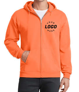 Port & Company Core Zip Hoodie - Color: Neon Orange