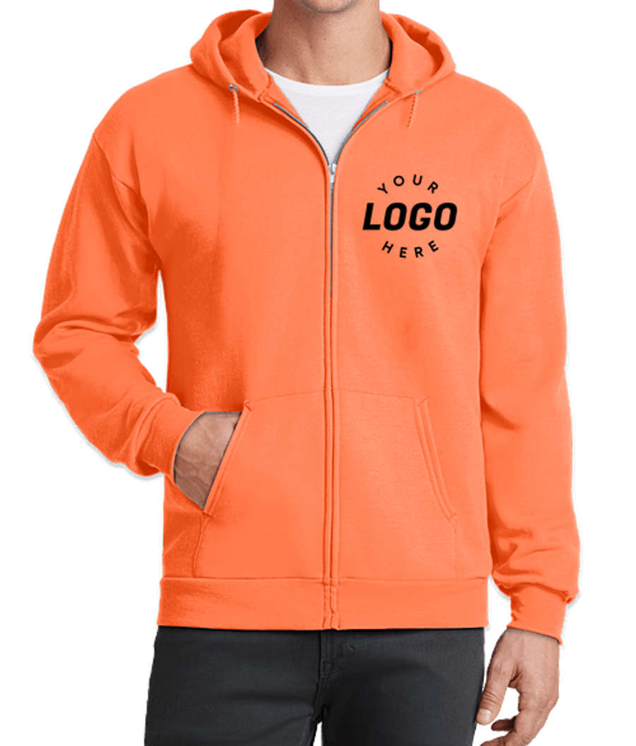 Port & Company Core Zip Hoodie in Neon Orange