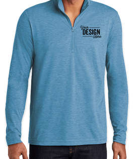 Sport-Tek Tri-Blend Quarter Zip Performance Shirt - Color: Pond Blue Heather