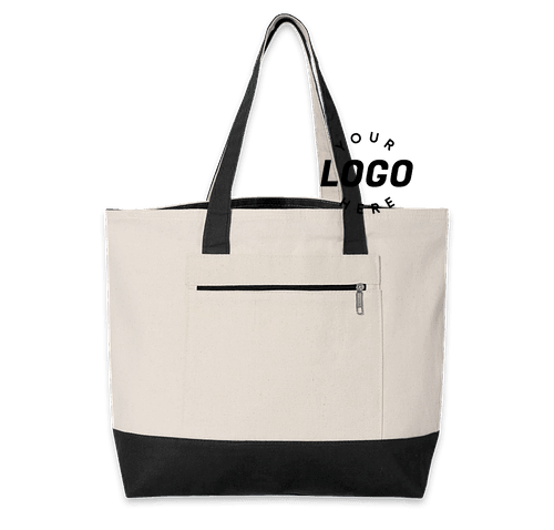 Custom tote bags with zipper deals