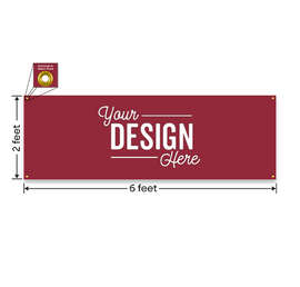 Full Color 6' x 2' Vinyl Banner - Color: Maroon