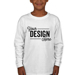 Gildan Youth Ultra Cotton Long Sleeve T-shirt - Color: White