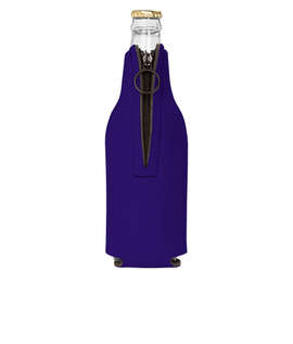 Foldable Foam Zipper Bottle Cooler - Color: Purple