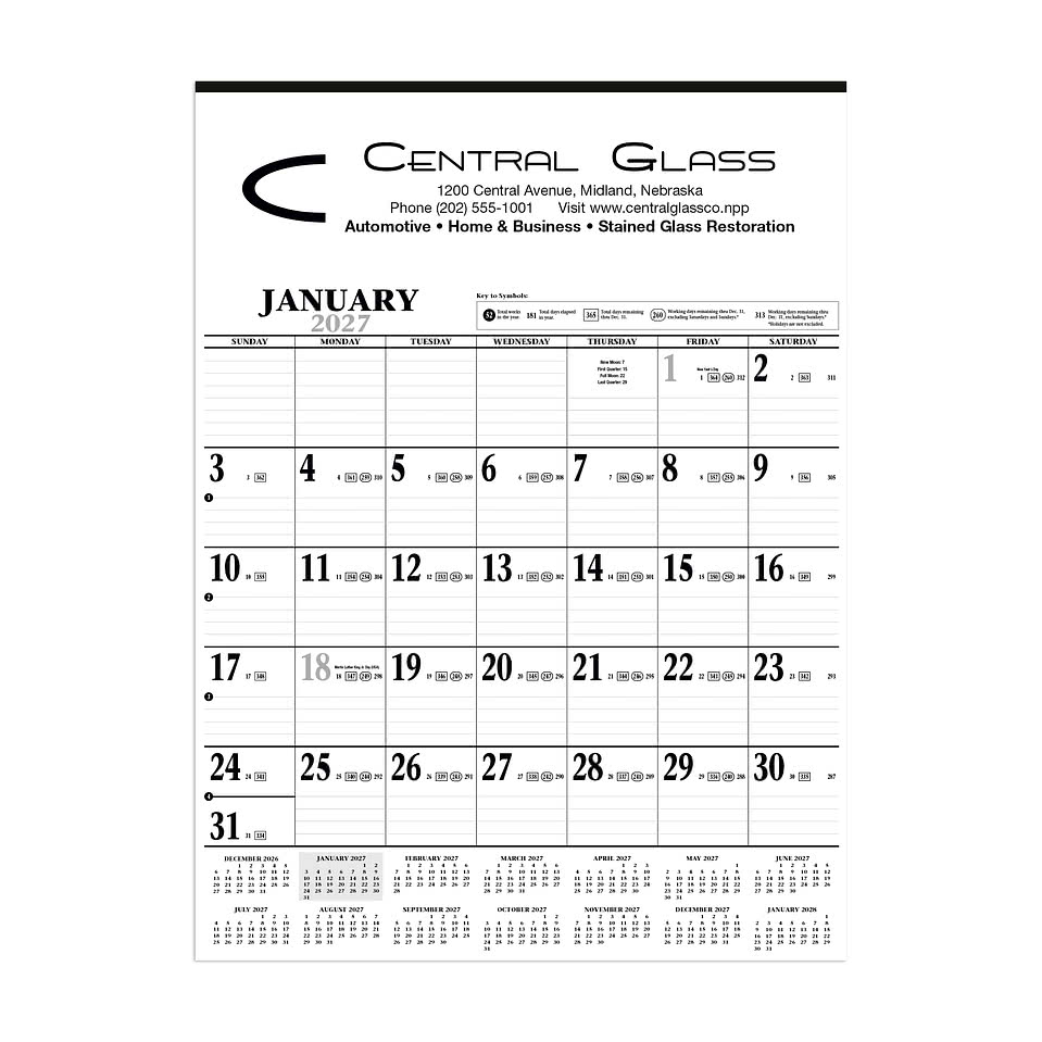 Large Contractor Wall Calendar