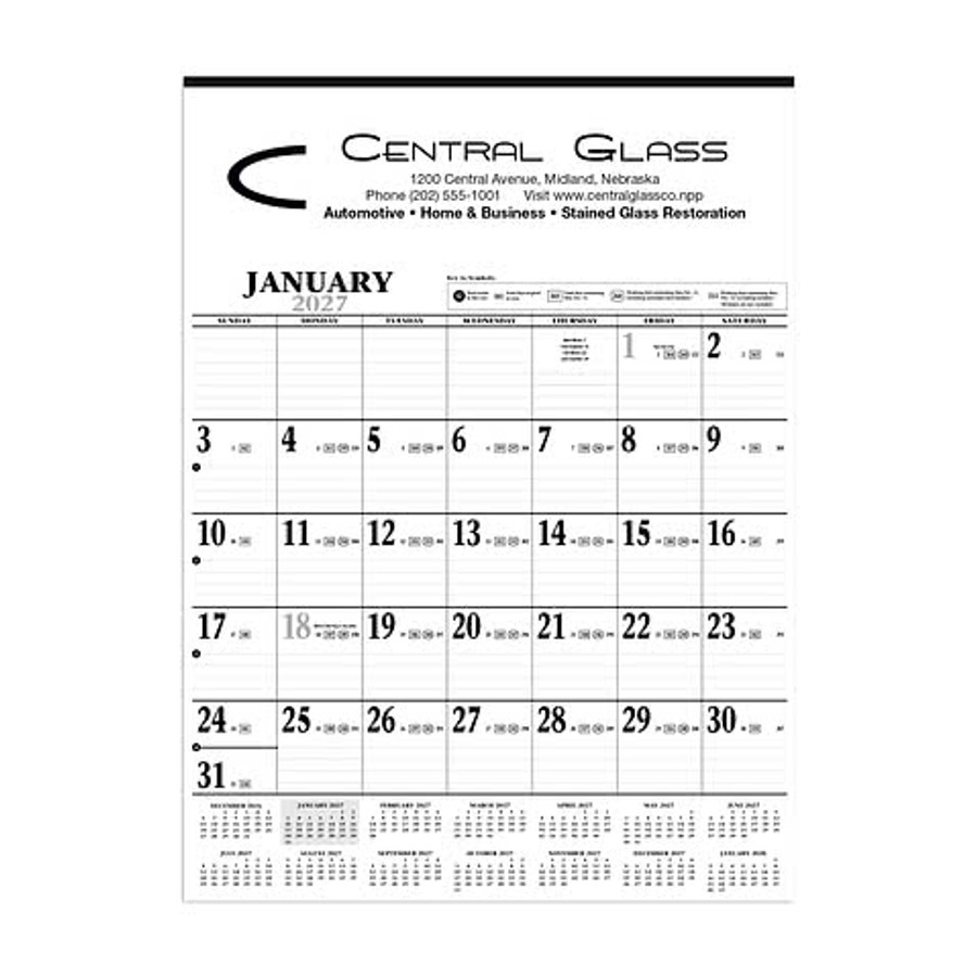 Large Contractor Wall Calendar