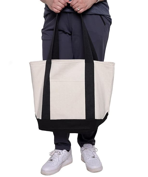 Royal Apparel USA-Made Two-Tone Organic Canvas Tote Bag