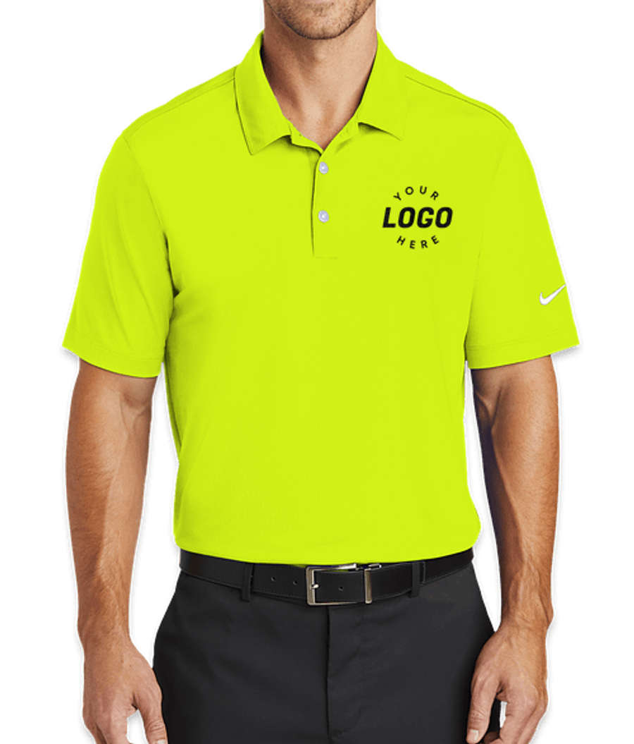Nike Dri-FIT Vertical Mesh Performance Polo - Embroidered in Volt