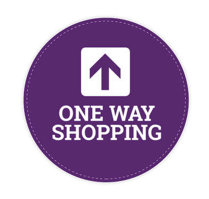 One Way Shopping 12" Circle Floor Decal - Team Purple