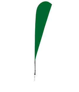 Full Color 11.5' Streamline Teardrop Flag with Ground Spike - Color: Kelly Green