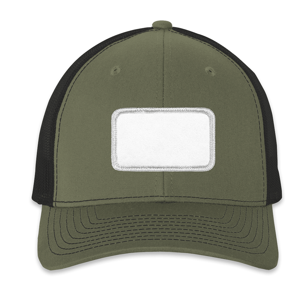 Richardson Snapback Trucker Hat - Rectangle Patch - Embroidered-default
